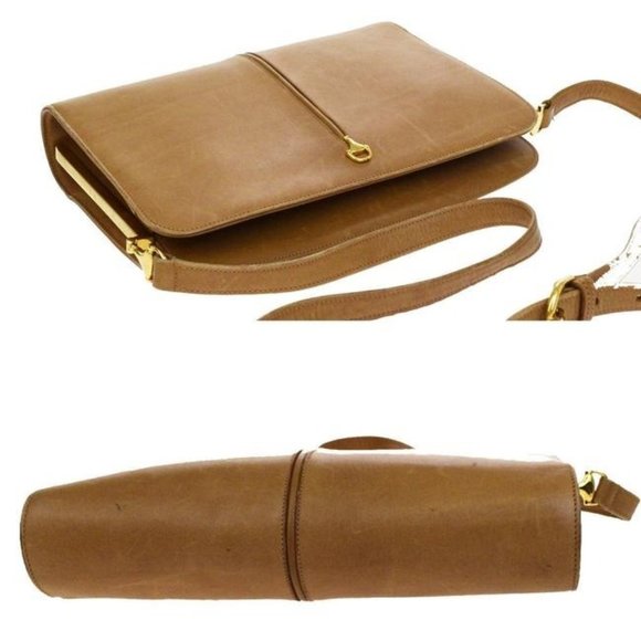 Gucci Camel Leather Horsebit Shoulder Bag Equestrian Accent - Picture 4 of 9